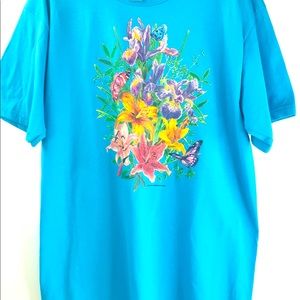 Butterfly lily iris floral t shirt NEW Unisex Size L
